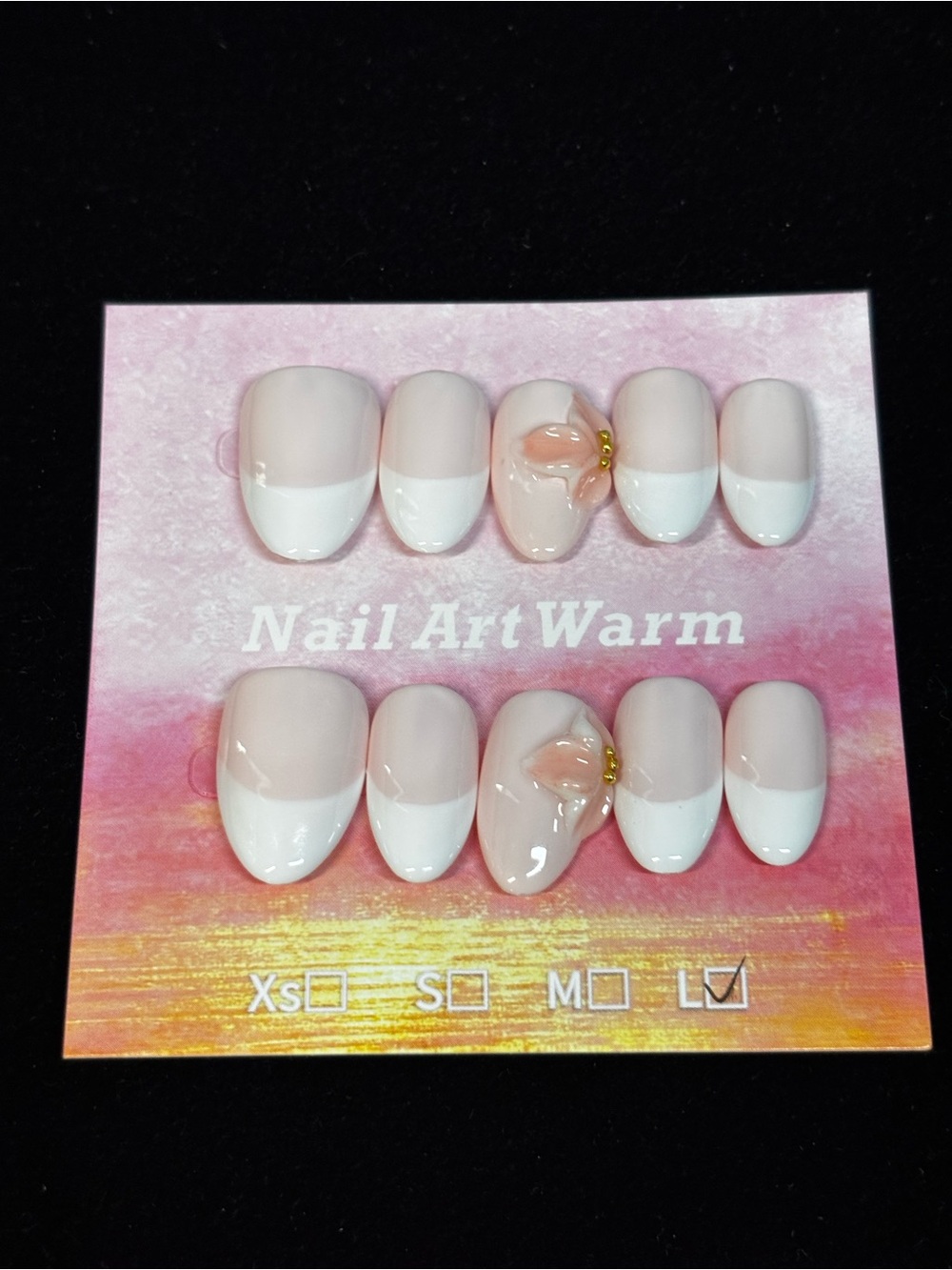 Pink and White Press-On Nail Set